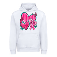 White Breast Cancer Hearts Urban Hoodie - texasbilliewilder