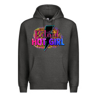 Charcoal Heather retired hot girl Premium Hoodie - Zillion Design Studio