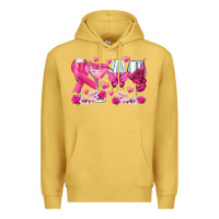 Antique Gold breast cancer wine glasses Premium Hoodie - texasbilliewilder