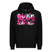 Black breast cancer wine glasses Premium Hoodie - texasbilliewilder