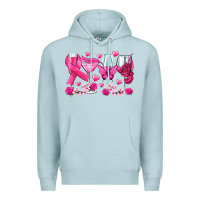 Blue Mist breast cancer wine glasses Premium Hoodie - texasbilliewilder