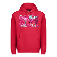 Cardinal breast cancer wine glasses Premium Hoodie - texasbilliewilder