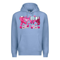 Colony Blue breast cancer wine glasses Premium Hoodie - texasbilliewilder