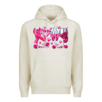 Oatmeal Heather breast cancer wine glasses Premium Hoodie - texasbilliewilder