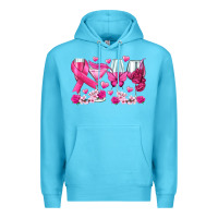 Ocean Blue breast cancer wine glasses Premium Hoodie - texasbilliewilder