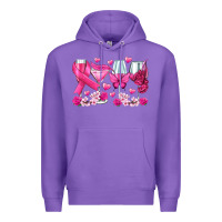 Purple breast cancer wine glasses Premium Hoodie - texasbilliewilder