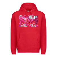 Red breast cancer wine glasses Premium Hoodie - texasbilliewilder