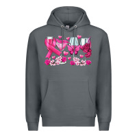Rock breast cancer wine glasses Premium Hoodie - texasbilliewilder