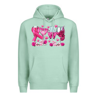 Seafoam breast cancer wine glasses Premium Hoodie - texasbilliewilder