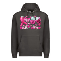 Smoke breast cancer wine glasses Premium Hoodie - texasbilliewilder