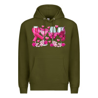 Army Green breast cancer wine glasses Premium Hoodie - texasbilliewilder