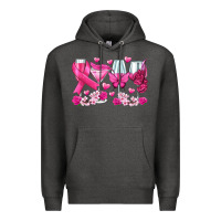 Charcoal Heather breast cancer wine glasses Premium Hoodie - texasbilliewilder