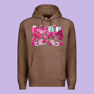 Breast Cancer Wine Glasses Premium Hoodie Designed By Texasbilliewilder