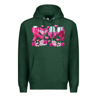 Sports Green breast cancer wine glasses Premium Hoodie - texasbilliewilder