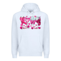 White breast cancer wine glasses Premium Hoodie - texasbilliewilder
