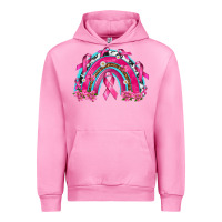 Fuchsia Pink Breast Cancer Rainbow Urban Hoodie - texasbilliewilder