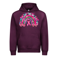 Mauve Wine Breast Cancer Rainbow Urban Hoodie - texasbilliewilder