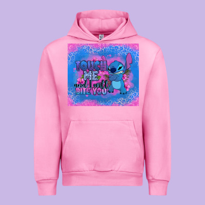 Touch Me And I Will Bite You Stitch Urban Hoodie Designed By Zillion Design Studio