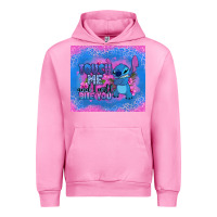 Fuchsia Pink touch me and i will bite you stitch Urban Hoodie - Zillion Design Studio