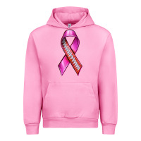 Fuchsia Pink Breast Cancer Ribbon American Football Urban Hoodie - texasbilliewilder