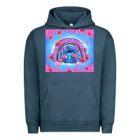 Pigment Midnight Navy stitch rainbow Urban Hoodie - Zillion Design Studio