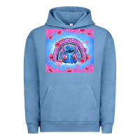 Pigment Pebble Blue stitch rainbow Urban Hoodie - Zillion Design Studio