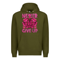 Army Green never give up cancer Premium Hoodie - texasbilliewilder