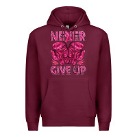Burgundy never give up cancer Premium Hoodie - texasbilliewilder