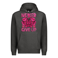 Charcoal Heather never give up cancer Premium Hoodie - texasbilliewilder