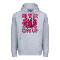 Heather Grey never give up cancer Premium Hoodie - texasbilliewilder