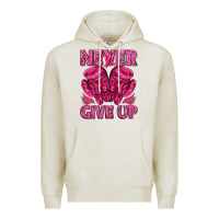 Oatmeal Heather never give up cancer Premium Hoodie - texasbilliewilder