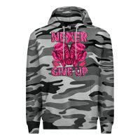 Slate Camo never give up cancer Premium Hoodie - texasbilliewilder