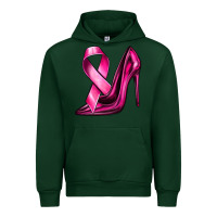 Forest Green Breast Cancer Ribbon and Heels Urban Hoodie - texasbilliewilder