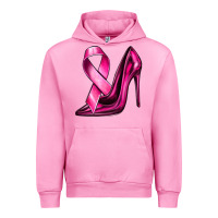 Fuchsia Pink Breast Cancer Ribbon and Heels Urban Hoodie - texasbilliewilder