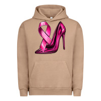 Pigment Burro Breast Cancer Ribbon and Heels Urban Hoodie - texasbilliewilder