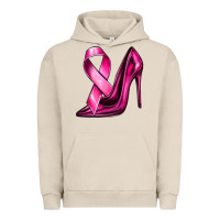 Pigment French Oak Breast Cancer Ribbon and Heels Urban Hoodie - texasbilliewilder