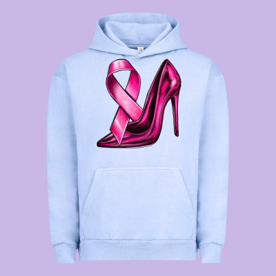 Breast Cancer Ribbon And Heels Urban Hoodie Designed By Texasbilliewilder