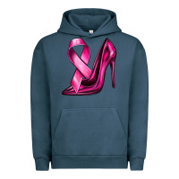 Pigment Midnight Navy Breast Cancer Ribbon and Heels Urban Hoodie - texasbilliewilder