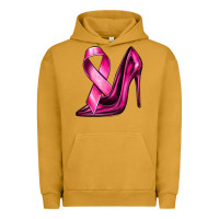 Pigment Peanut Butter Breast Cancer Ribbon and Heels Urban Hoodie - texasbilliewilder