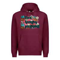 Burgundy super tired super hungry super pregnant Premium Hoodie - Zillion Design Studio