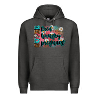 Charcoal Heather super tired super hungry super pregnant Premium Hoodie - Zillion Design Studio