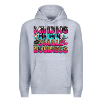 Heather Grey minding my own small business Premium Hoodie - Zillion Design Studio