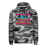 Slate Camo minding my own small business Premium Hoodie - Zillion Design Studio