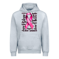 Heather Grey Breast Cancer Ribbon Hope Love Faith Urban Hoodie - texasbilliewilder