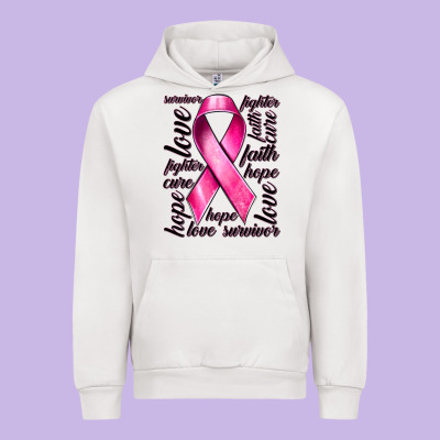 Breast Cancer Ribbon Hope Love Faith Urban Hoodie Designed By Texasbilliewilder