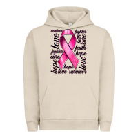 Pigment French Oak Breast Cancer Ribbon Hope Love Faith Urban Hoodie - texasbilliewilder