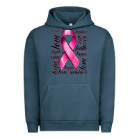 Pigment Midnight Navy Breast Cancer Ribbon Hope Love Faith Urban Hoodie - texasbilliewilder