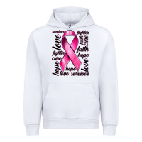 White Breast Cancer Ribbon Hope Love Faith Urban Hoodie - texasbilliewilder