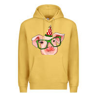 Antique Gold pig christmas Premium Hoodie - RanaPortraitStore