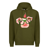 Army Green pig christmas Premium Hoodie - RanaPortraitStore